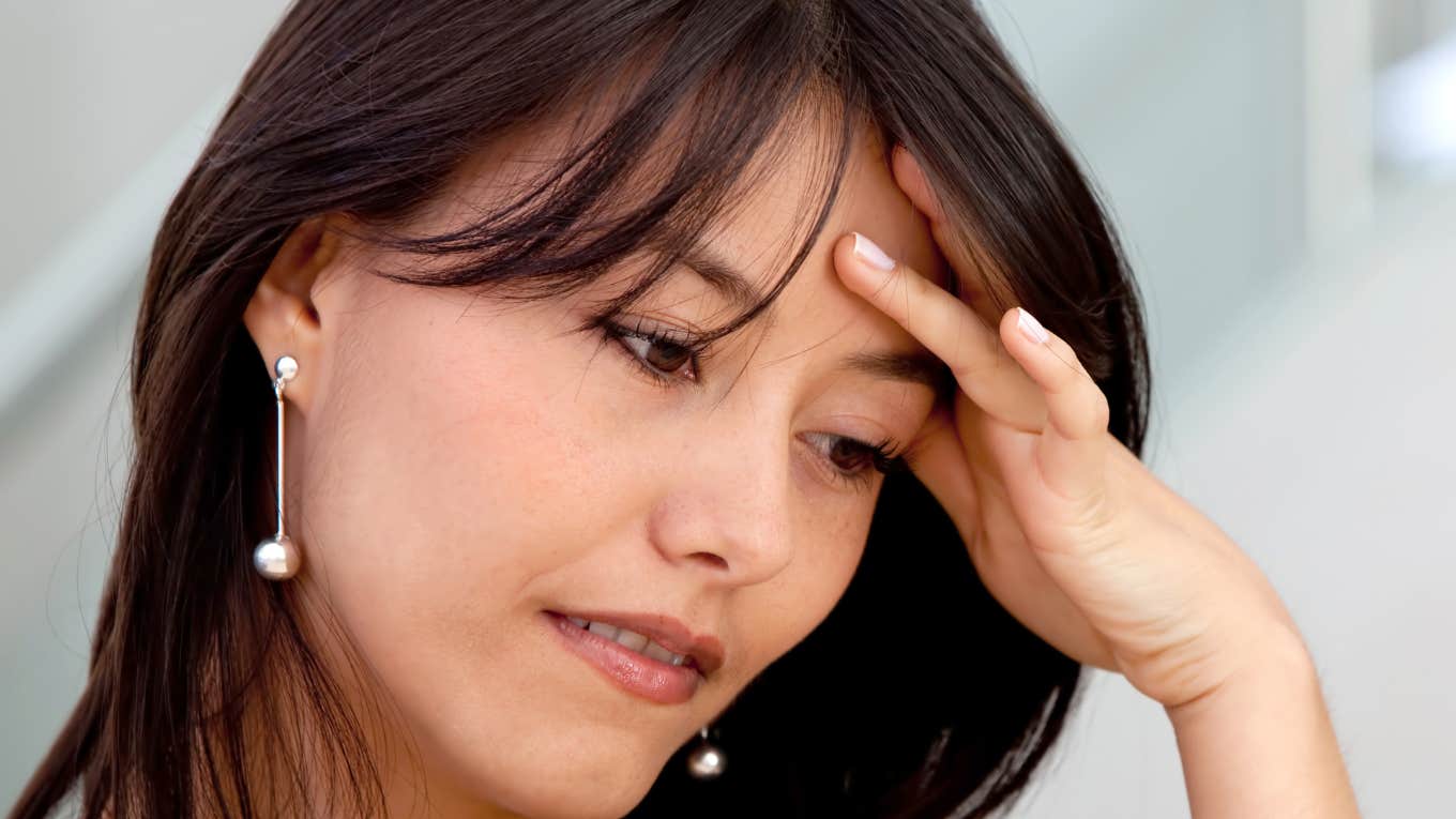Woman realizes someone is not over Ex.