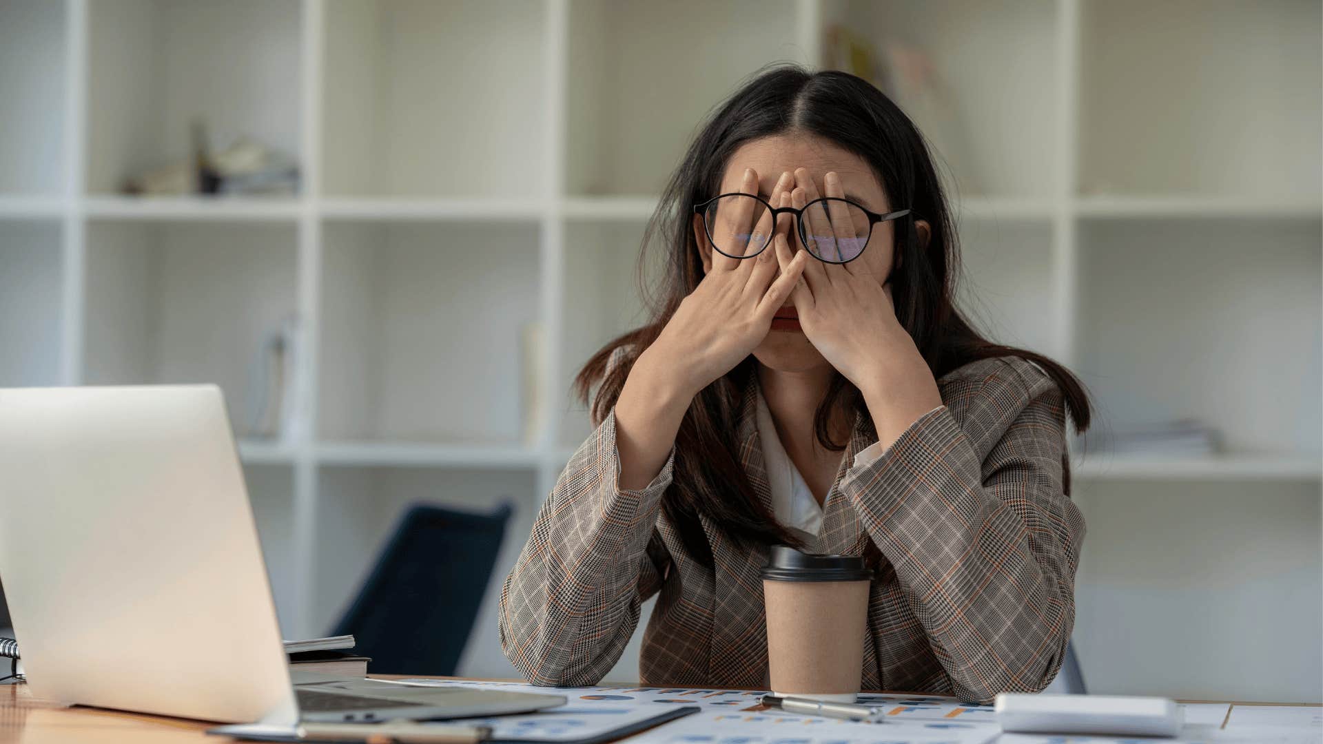 upset tired woman who will grow old and distant