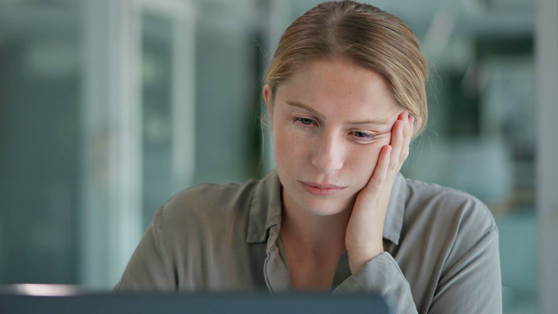 woman without meaning and purpose looking sad