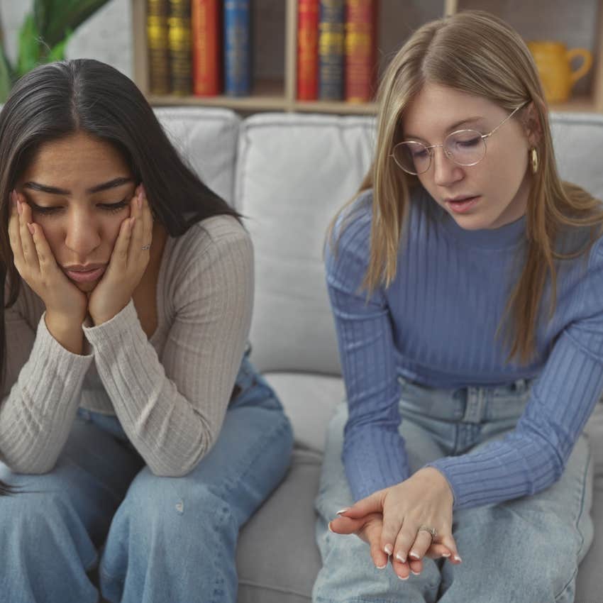 woman who is dragging down friend because she cornered the market of pain and suffering