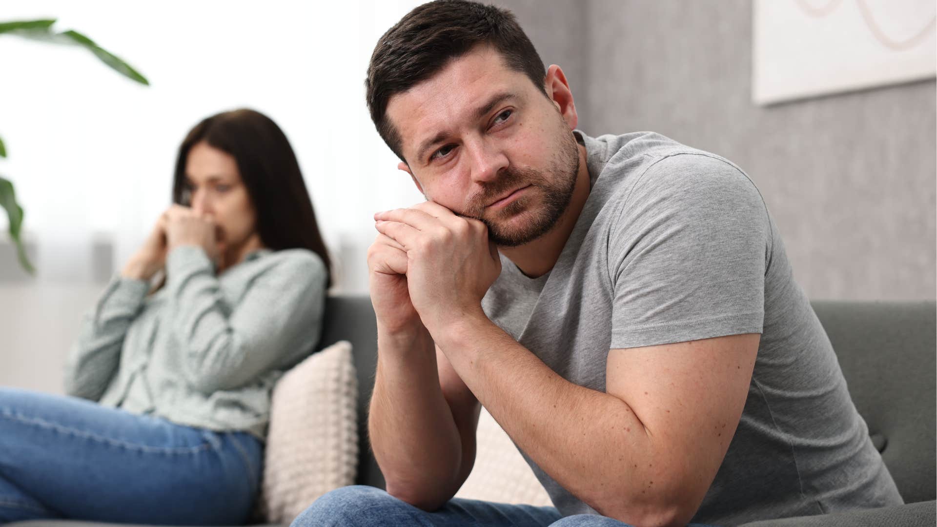 man thinking there's nothing he can do about a situation