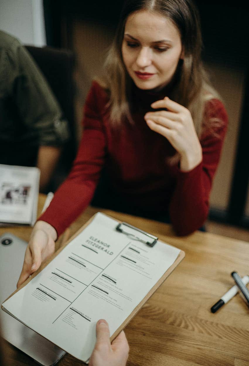 job candidate who invoiced company at interview with resume