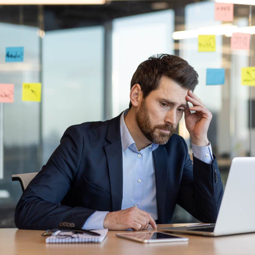 man who is a business owner with a strained marriage