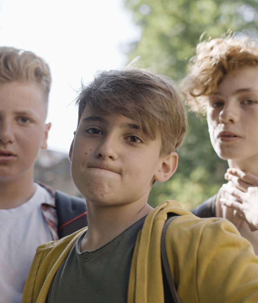 Three boys use bad words
