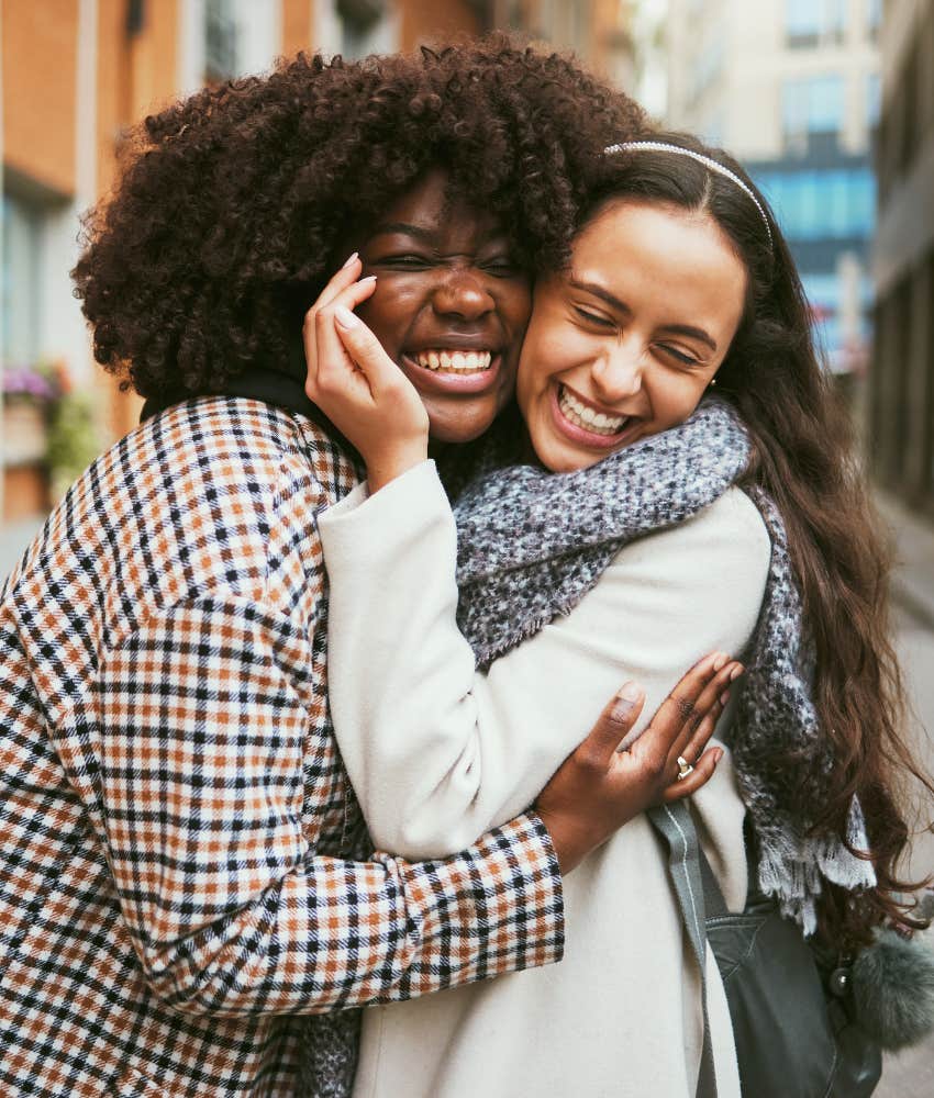 Thrilled wife in love with a woman
