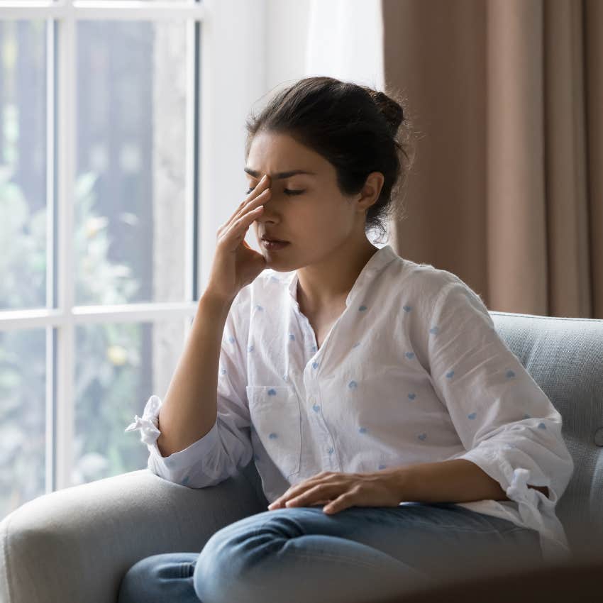 woman having a midlife crisis feeling numb