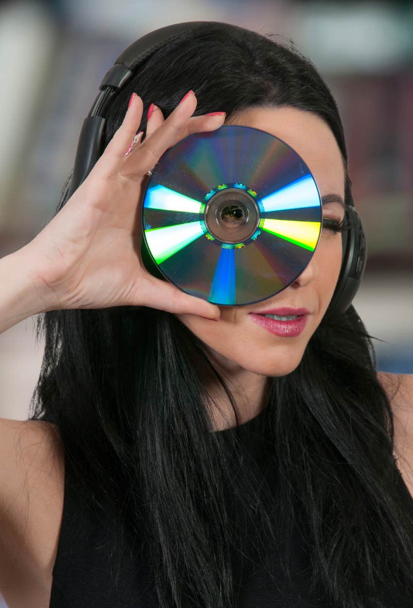 Milennial woman owning DVDs gives away her age