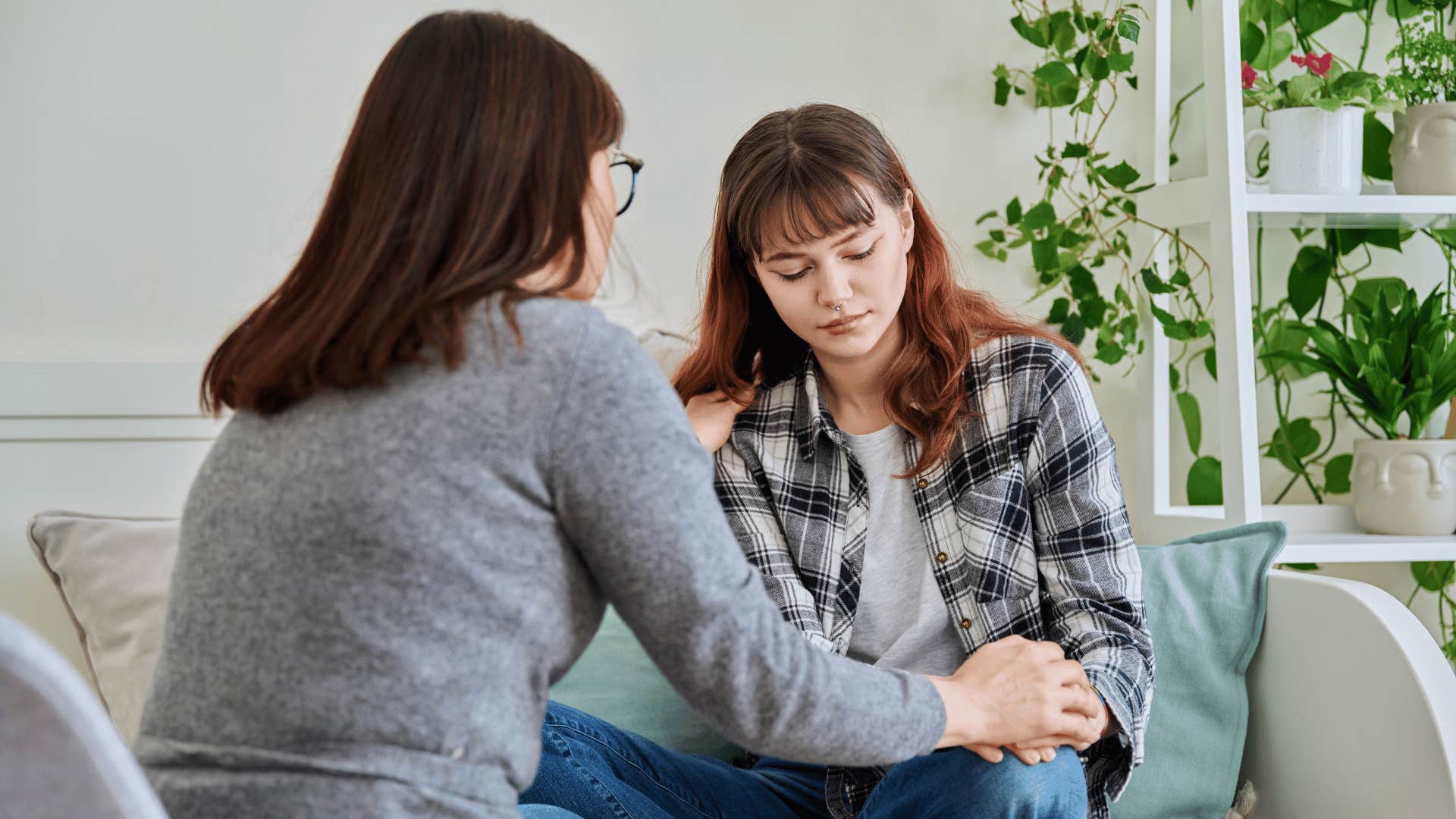 mom being respectfully honest while comforting daughter
