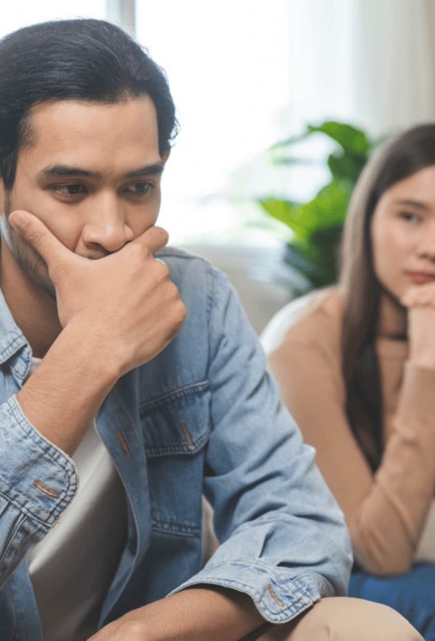 man with nagging doubts relationship being right