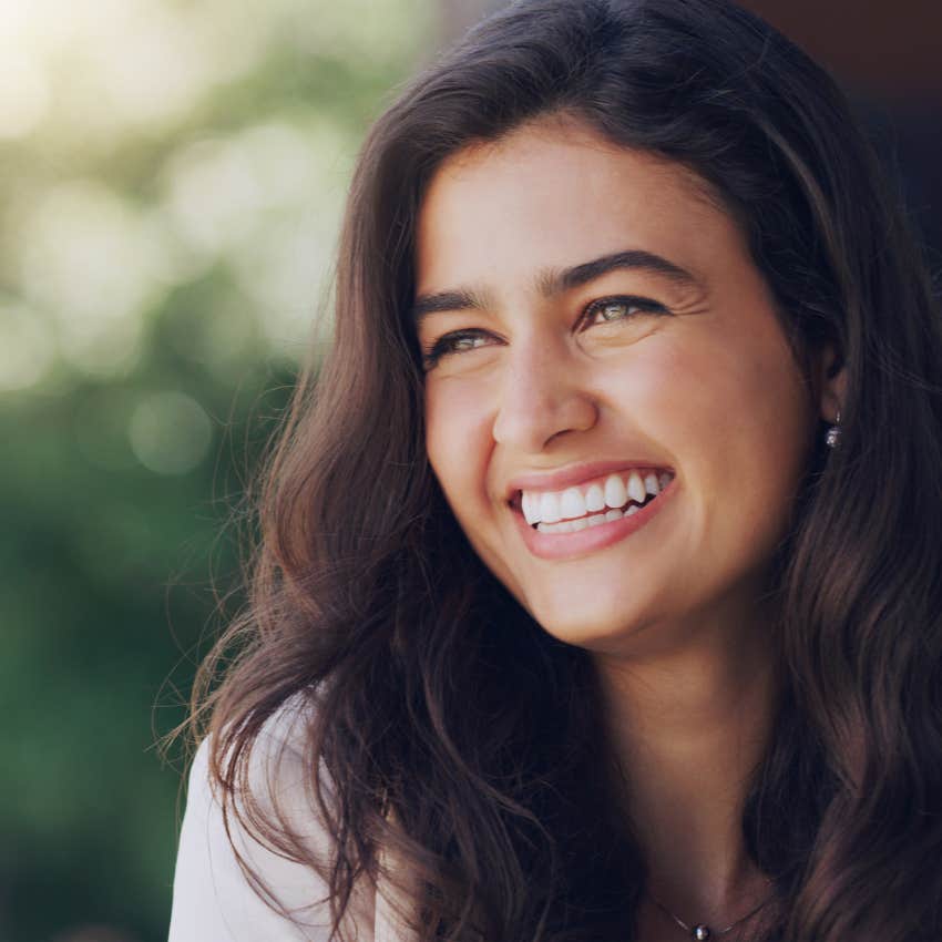 smiling mentally tough woman