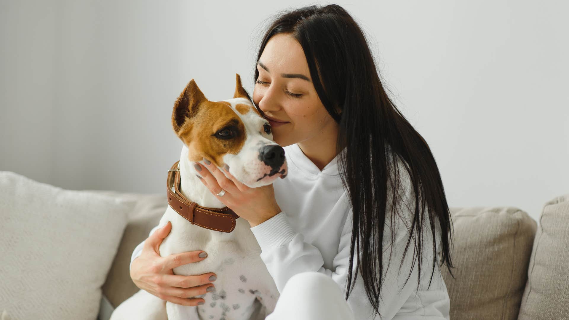 A woman cancels her plans just to spend time with her dog at home