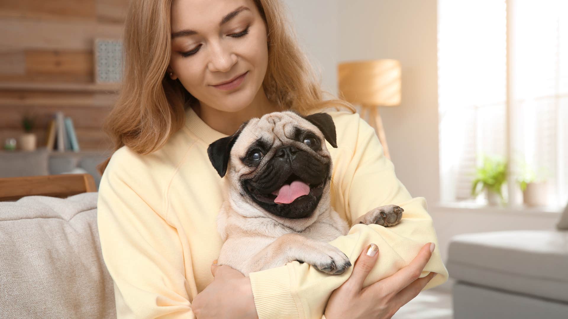 A woman often uses a baby voice with her dog