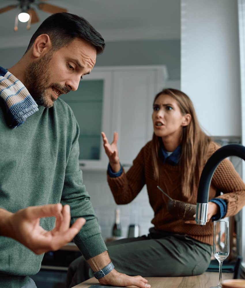Defensive man is flagged by woman