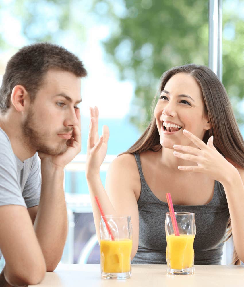 Off-putting man won't communicate with woman