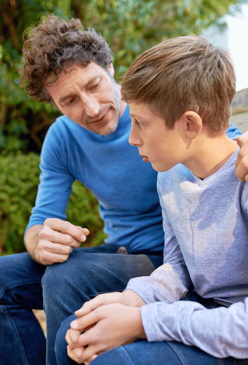 dad asserting control and talking to son