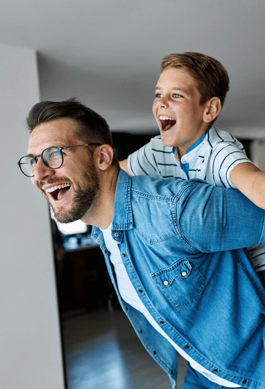 dad spending quality time with son