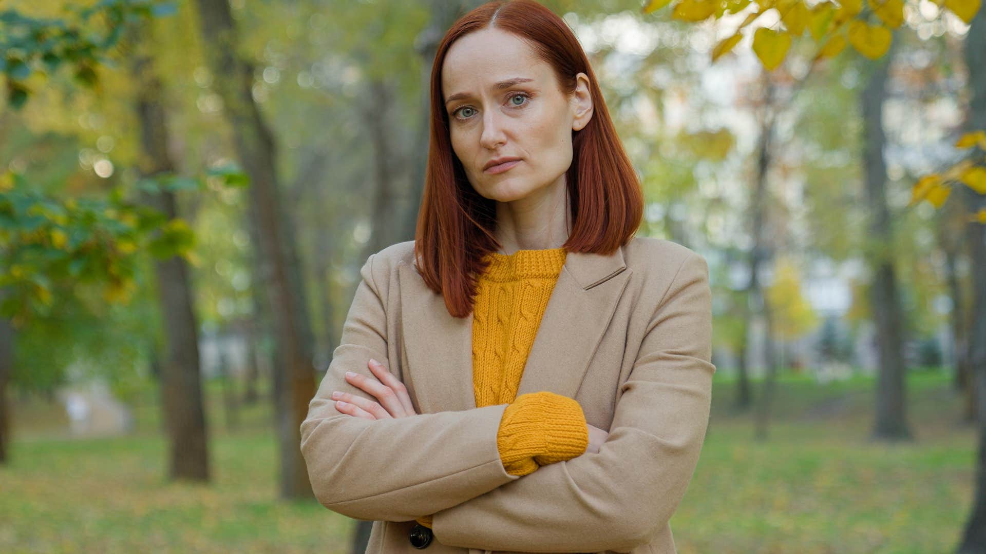 stern professional woman who has stopped networking