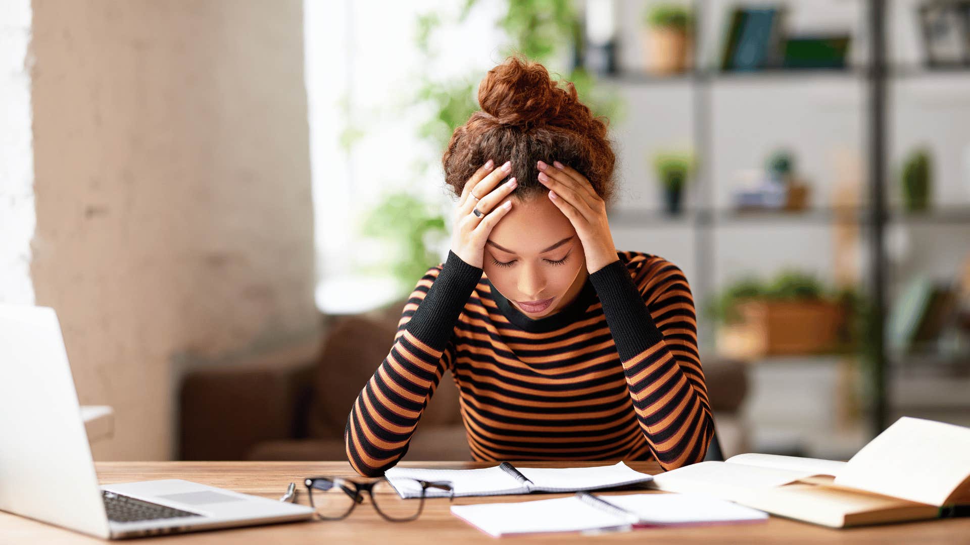 young woman upset after making mistake
