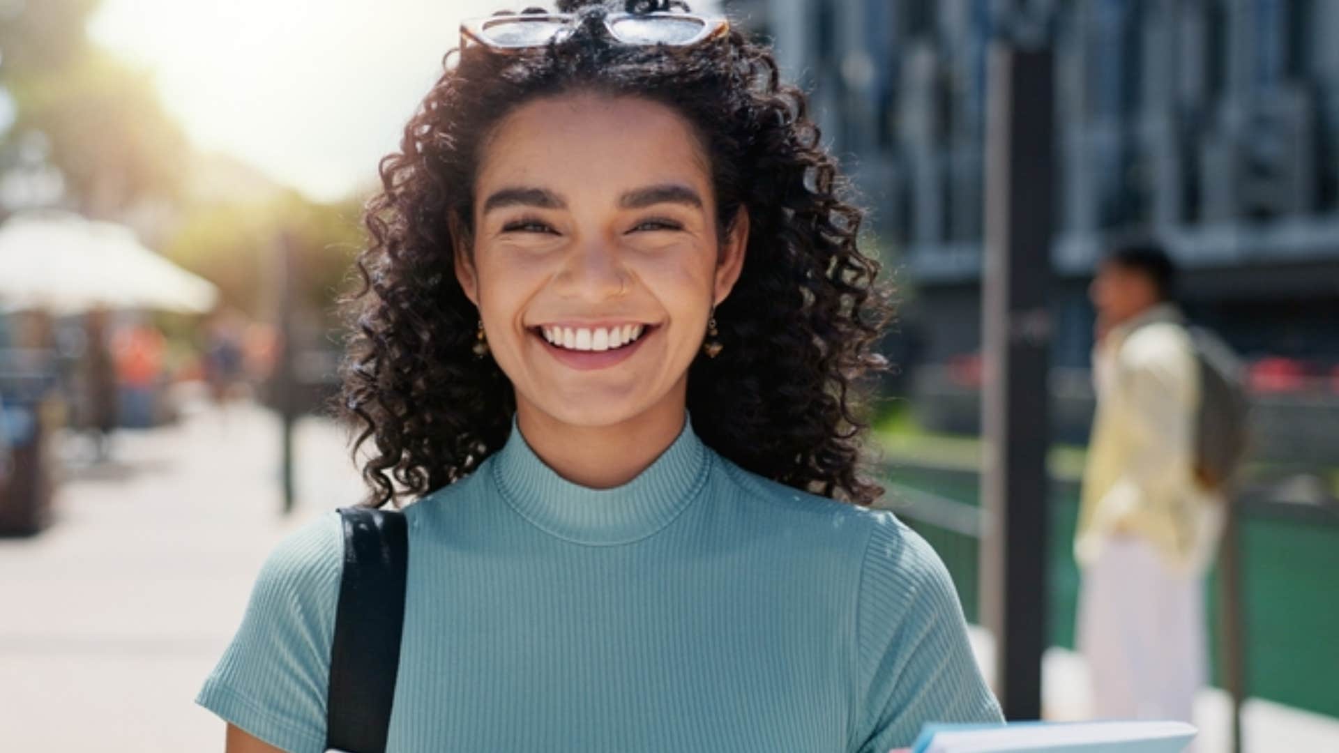 smiling woman embracing her true self