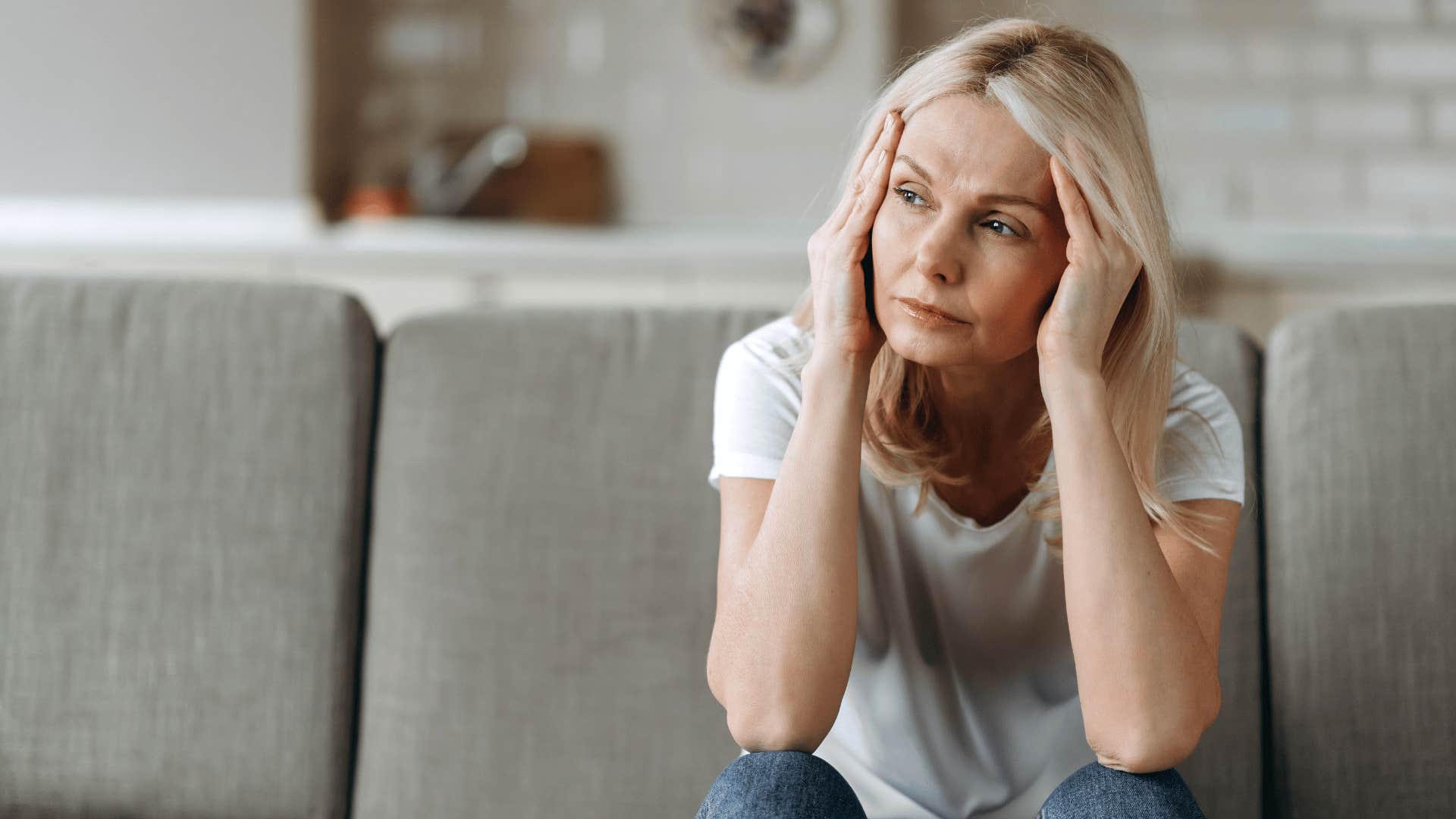 stressed woman taking care of her mental health