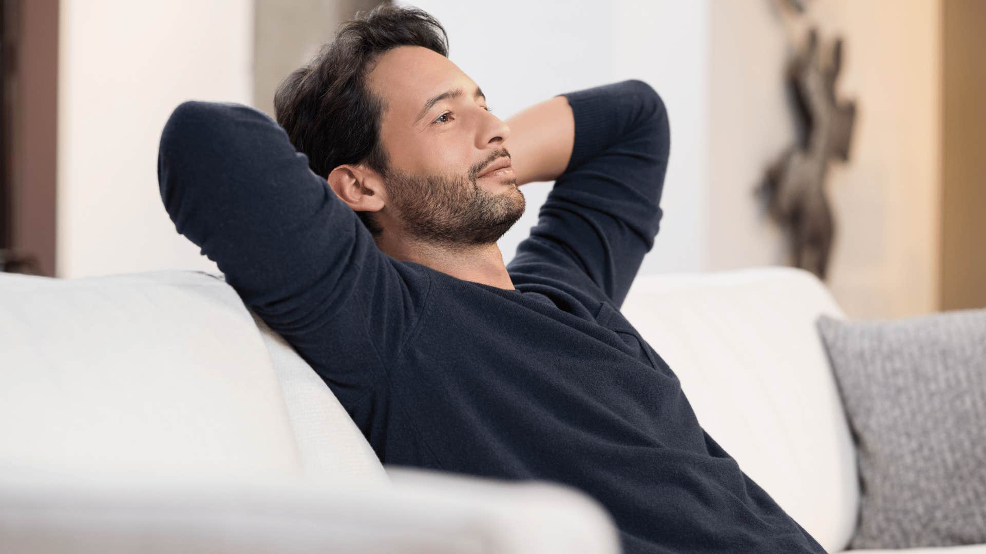 man recharging his energy staying home on the weekend