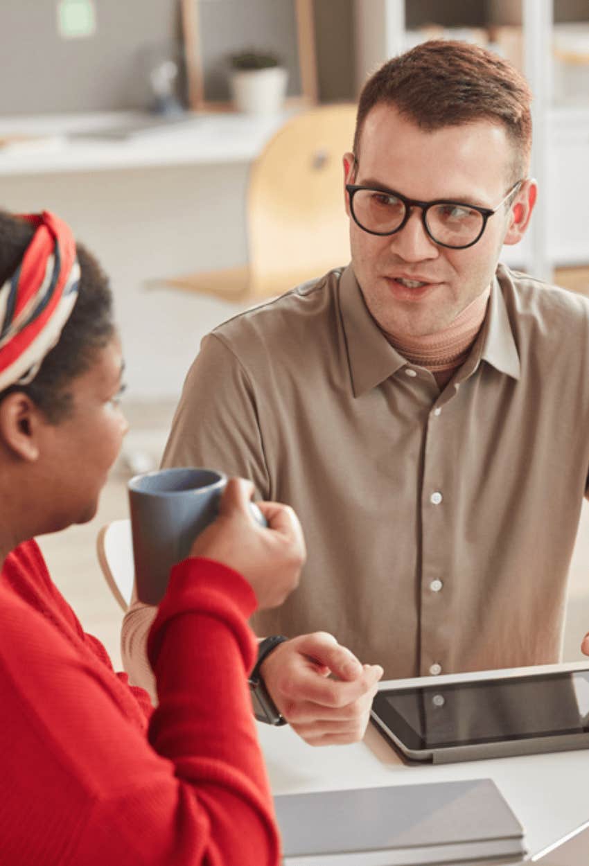 man avoiding small talk