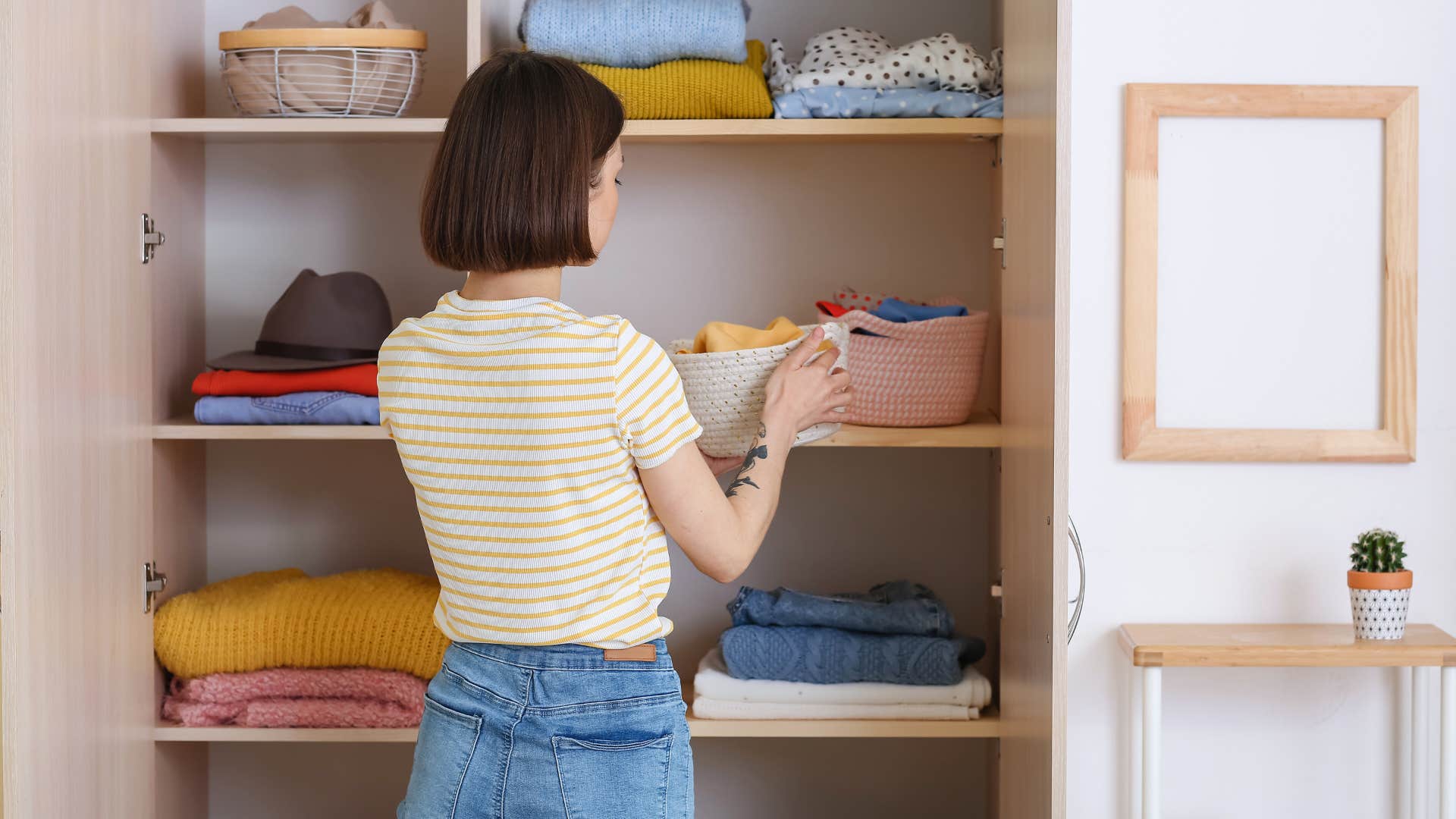 woman who hates going out with innovative organizing solutions
