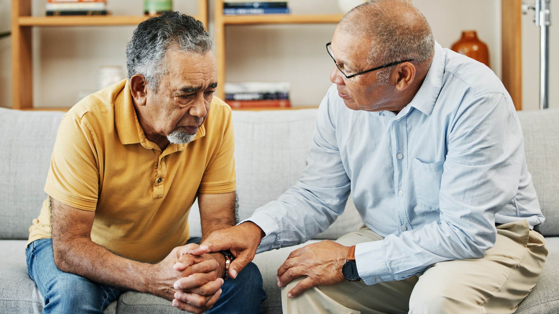 older man tired of having his boundaries crossed by friend