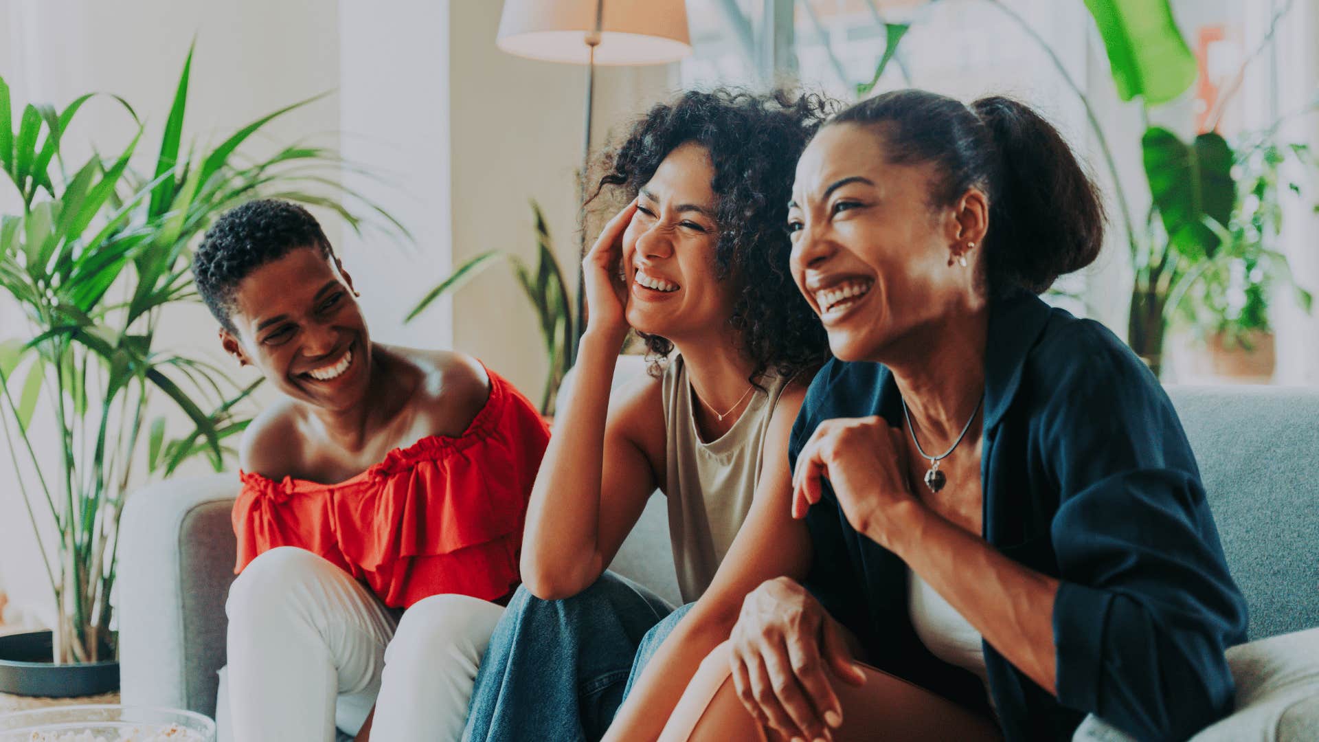 group of friends laughing together