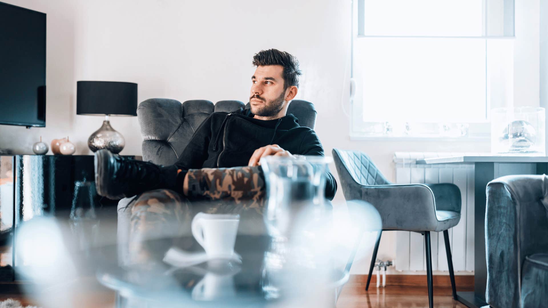 man who feels that being alone protects him