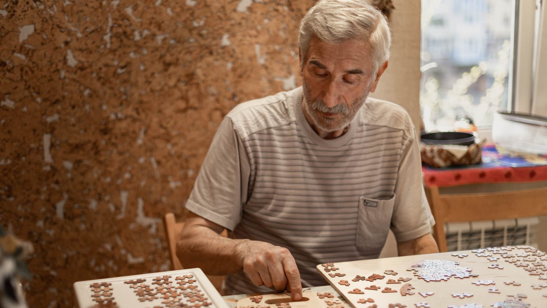 highly intelligent man working on a puzzle