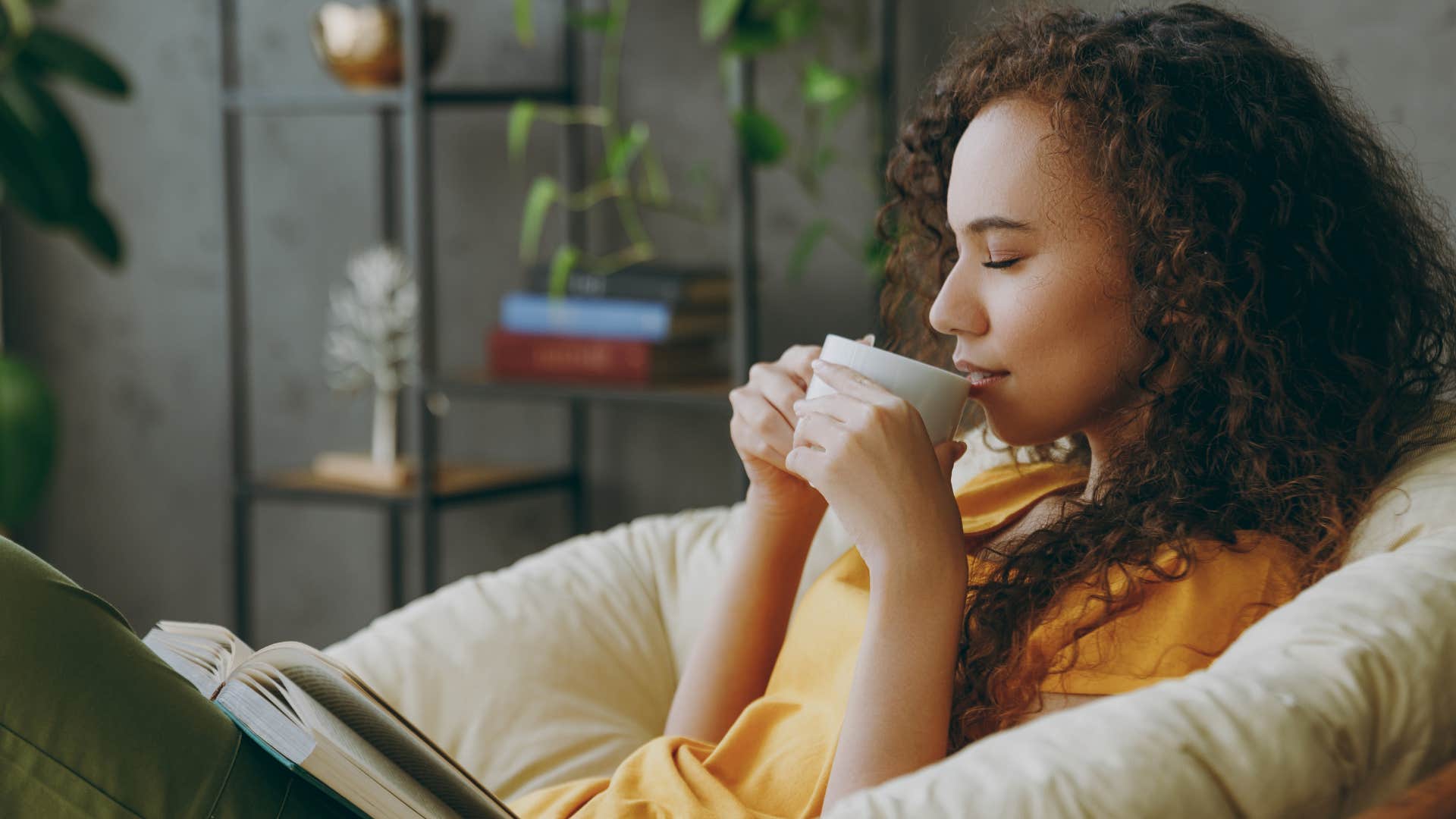 Woman thinking she just needs to decompress