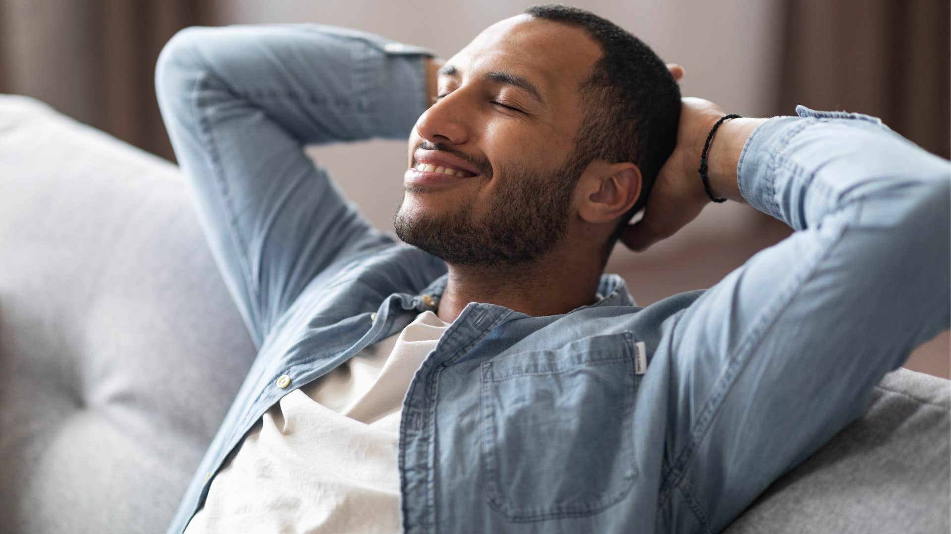 Man thinking about a bunch of stuff that came up while relaxing