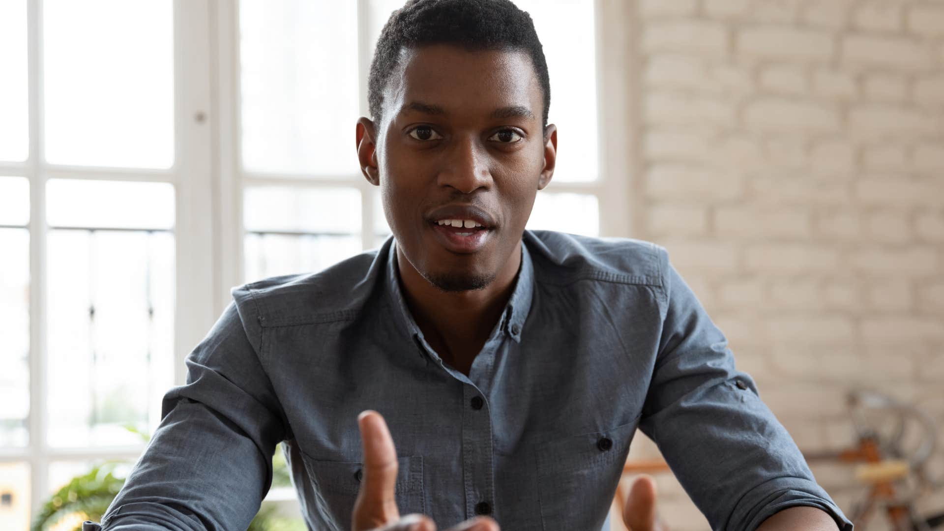 man being straightforward about what he wants in conversation