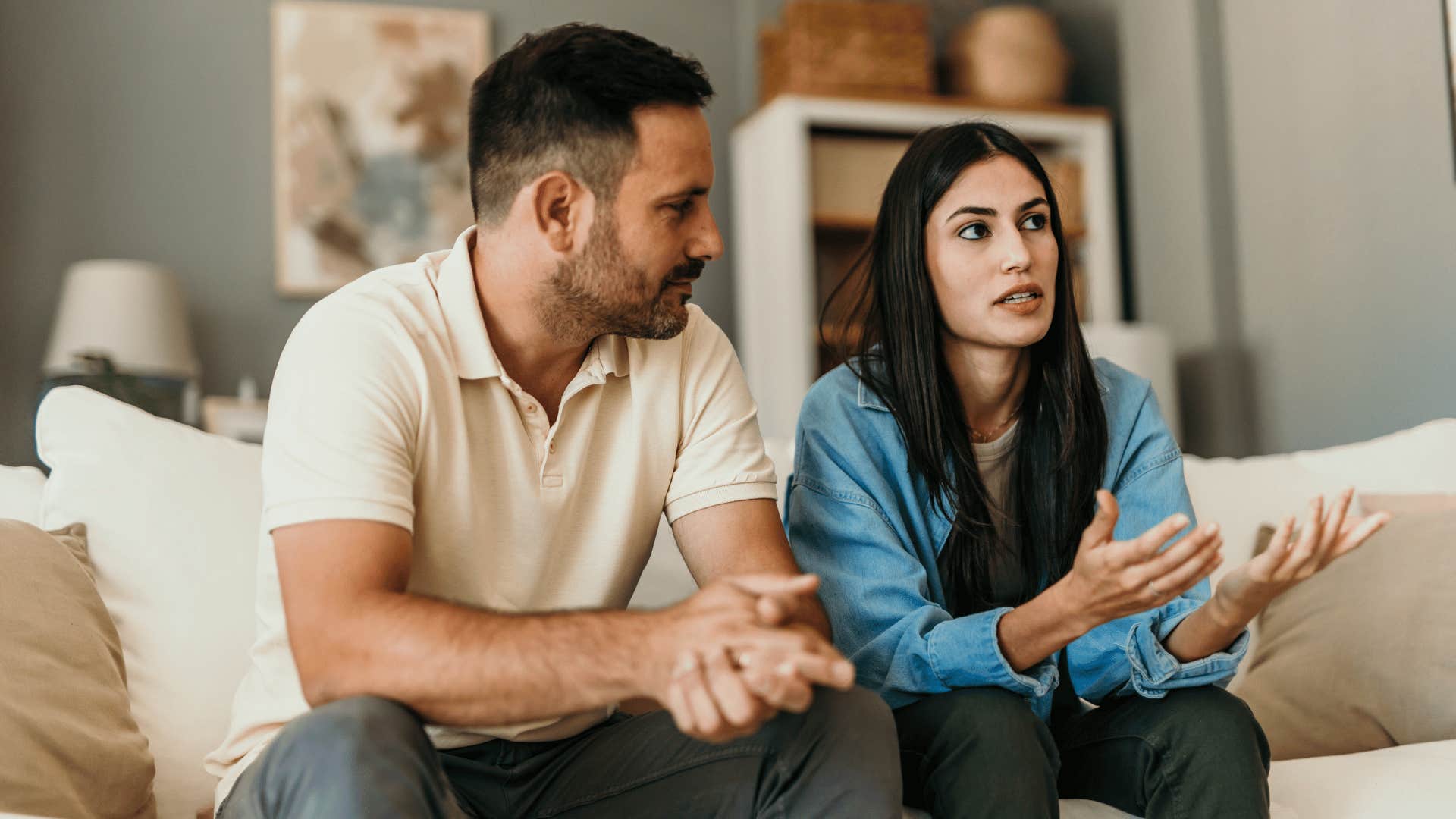 woman talking to her partner about her perspective