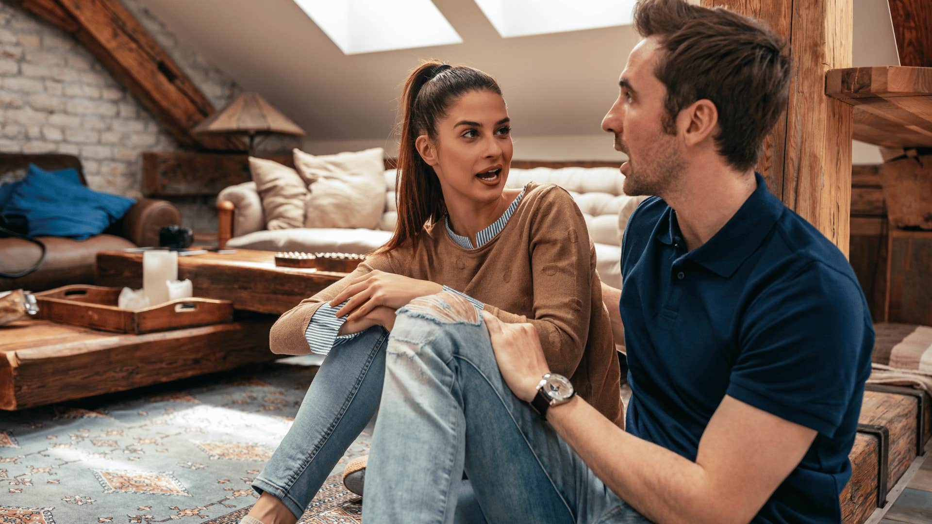 woman telling man intelligence is about learning