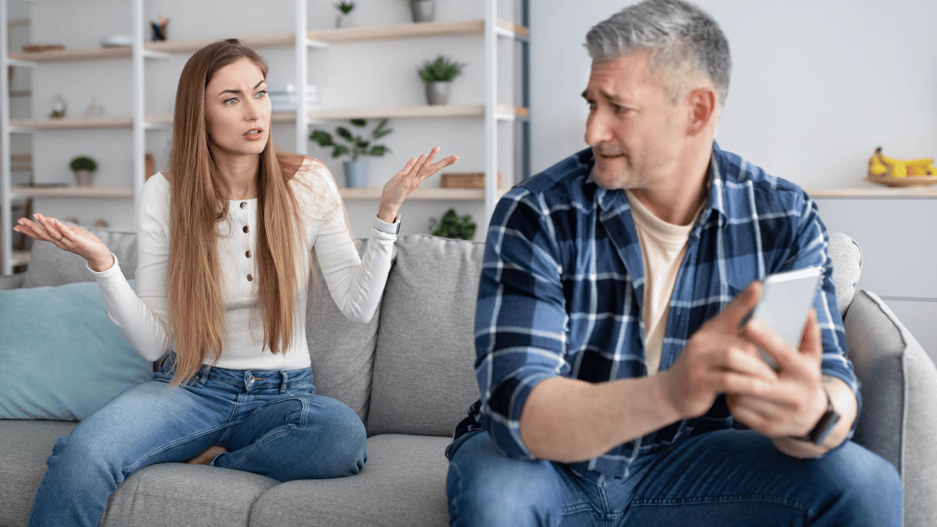 man saying he didn't ask for her opinion