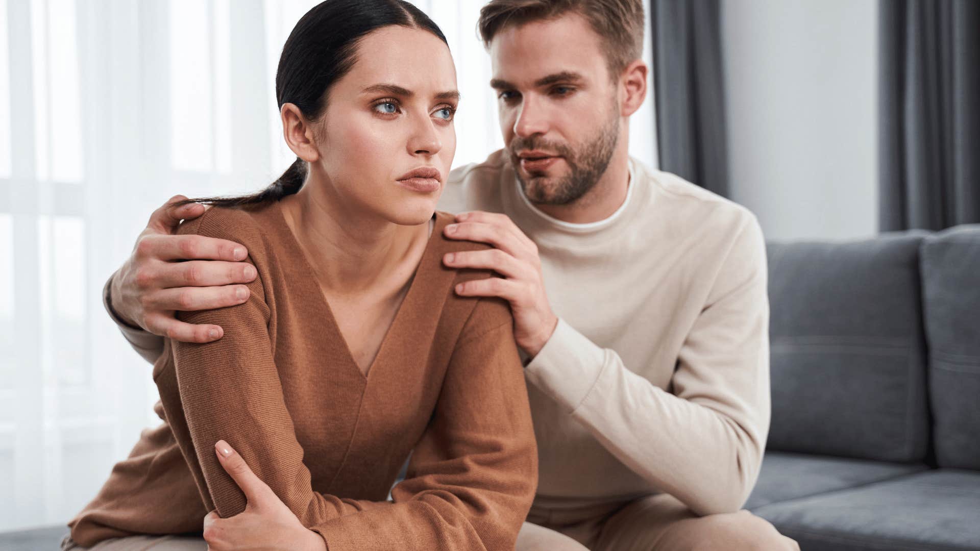 man telling a woman she deserves someone better