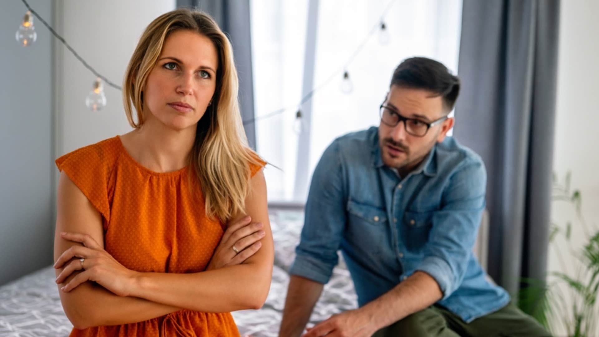 husband asking wife why she's trying to start a fight