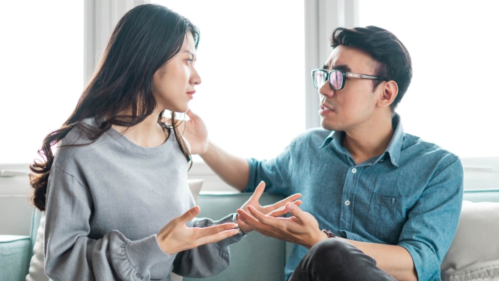 man telling wife she's overreacting