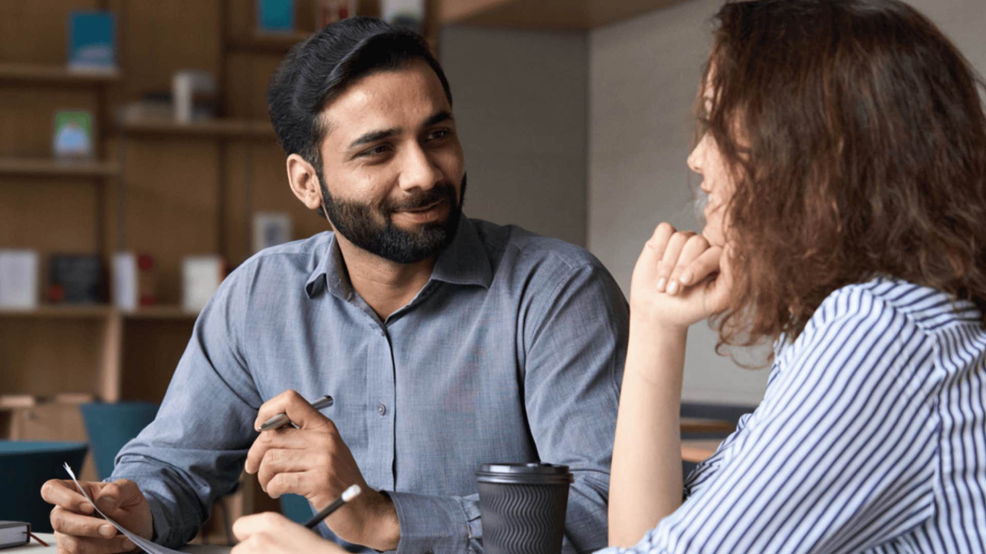 man wishing friend good luck