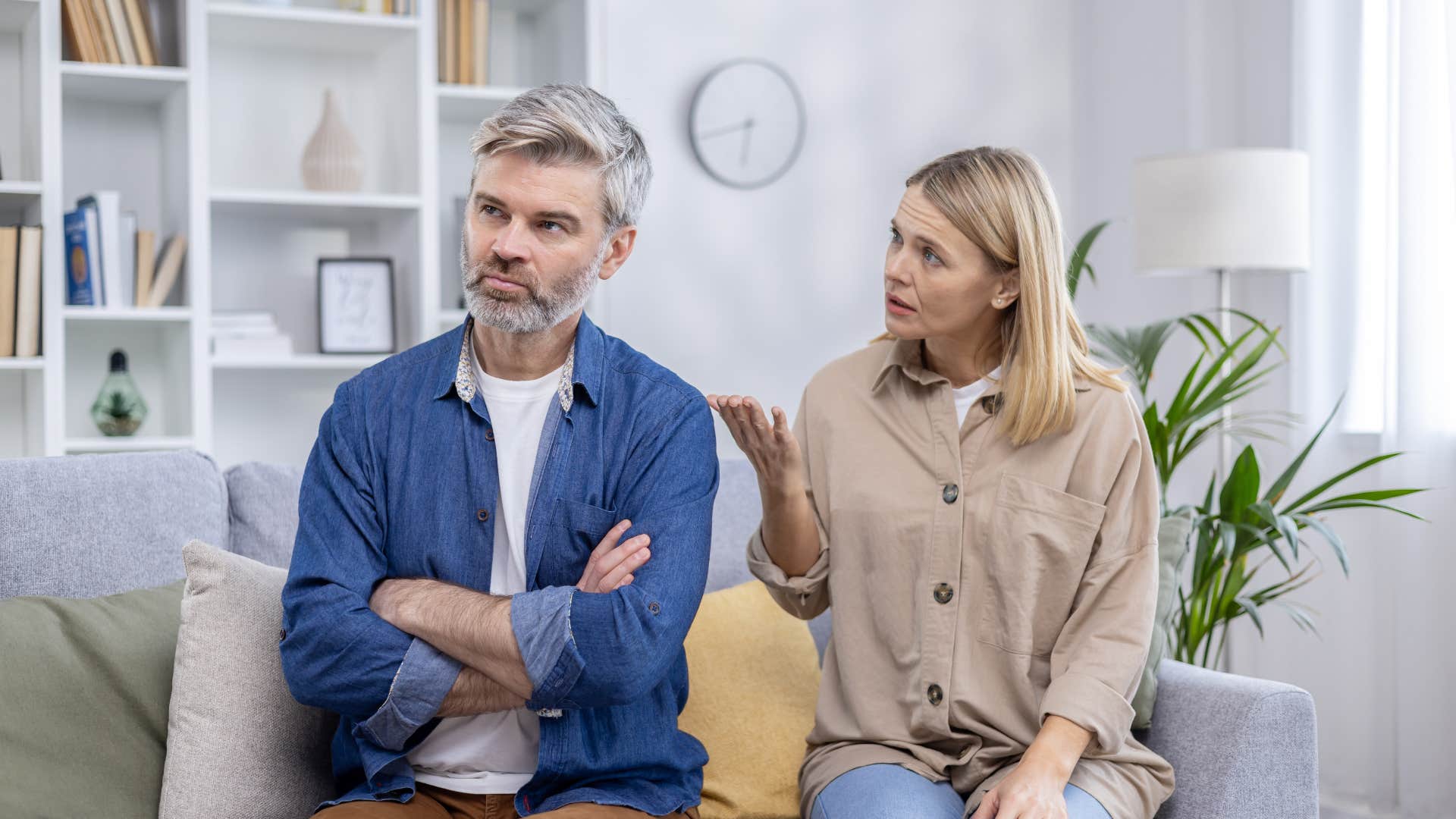 woman telling man she needs to figure things out on her own
