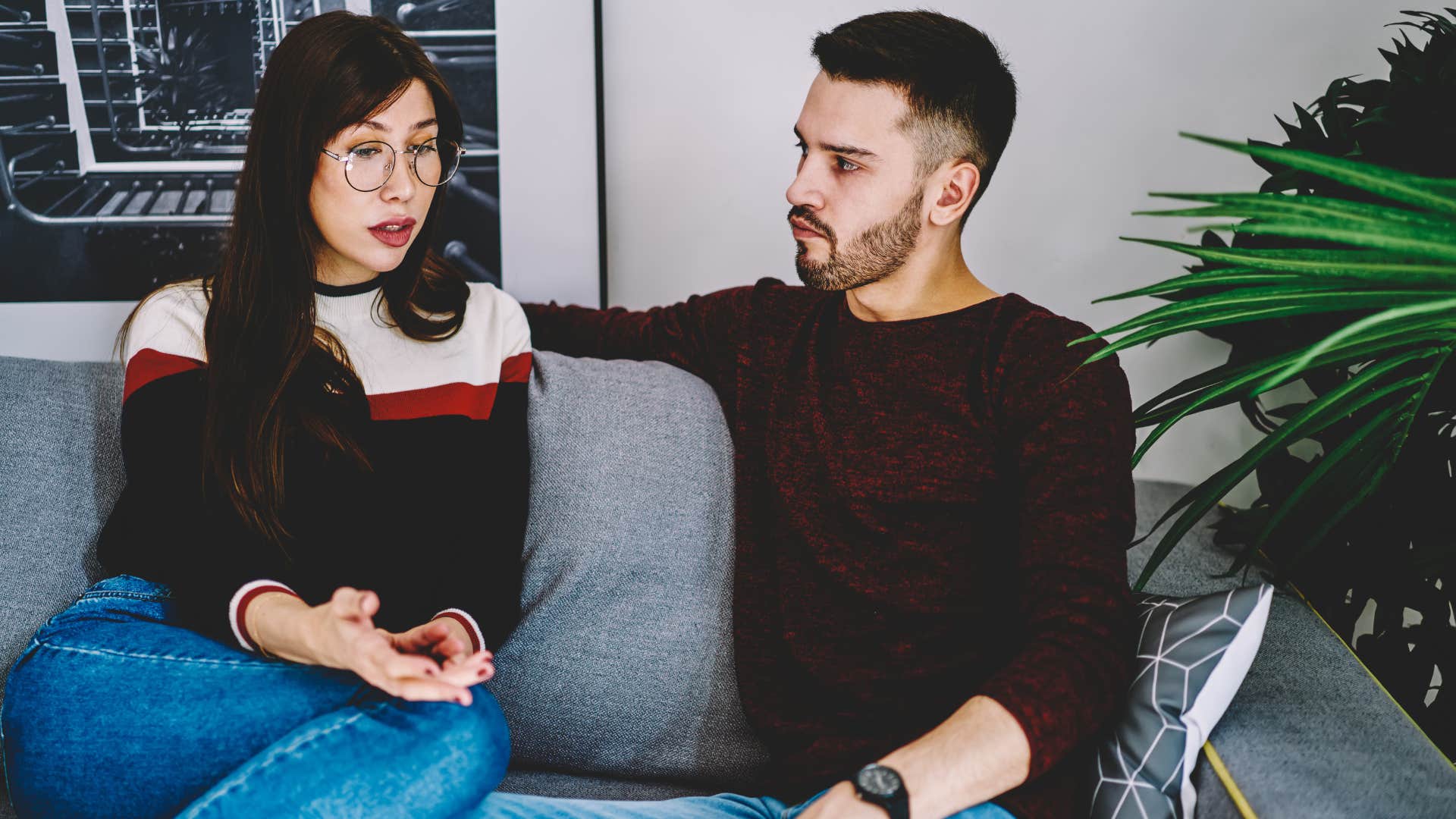 woman telling man relationship feels like work