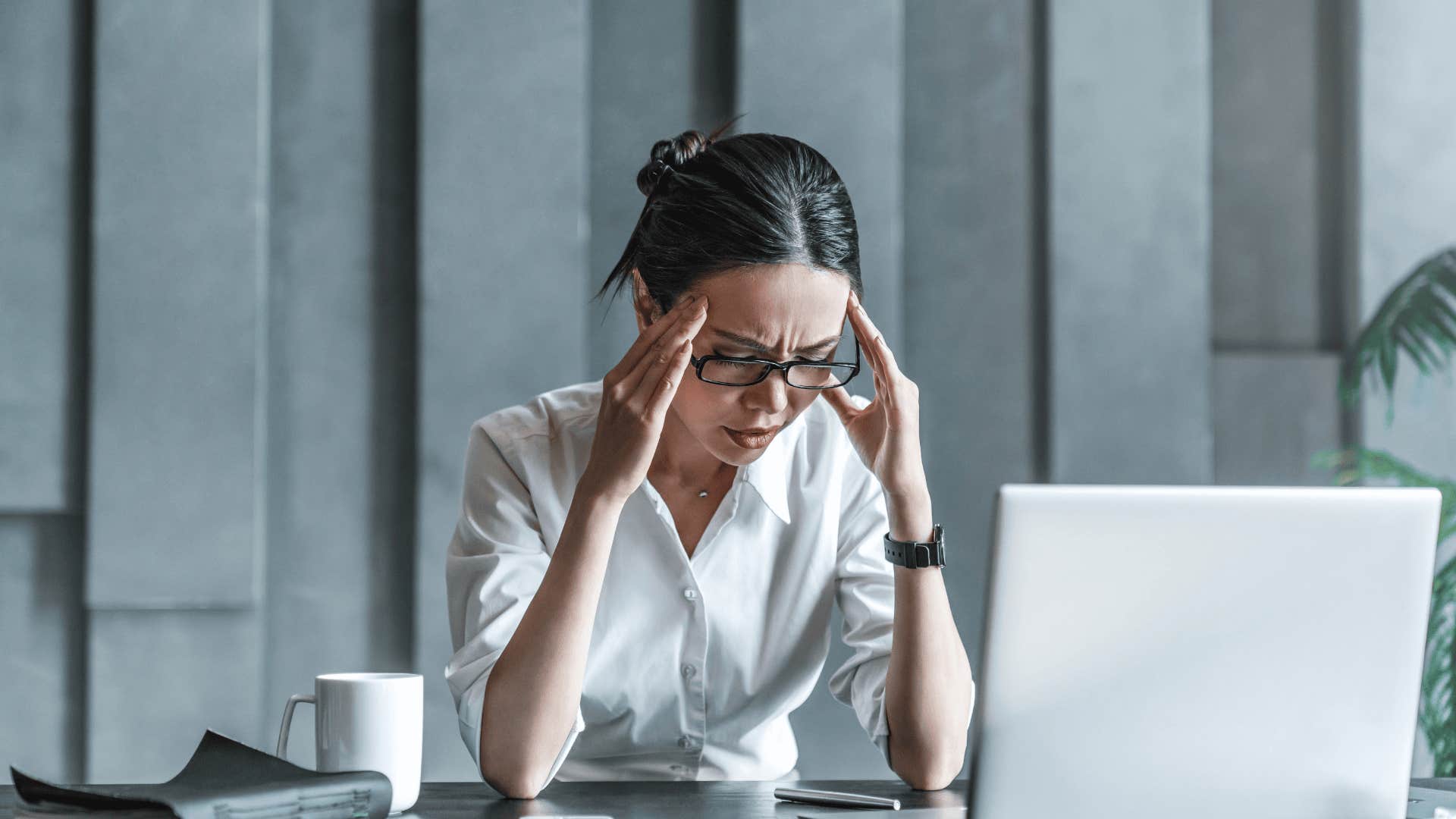 woman who isn't lazy stressed at work
