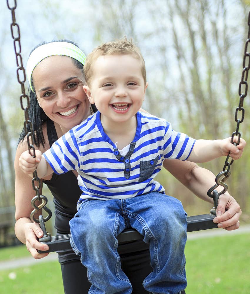 Mother spends time with child to avoid day care