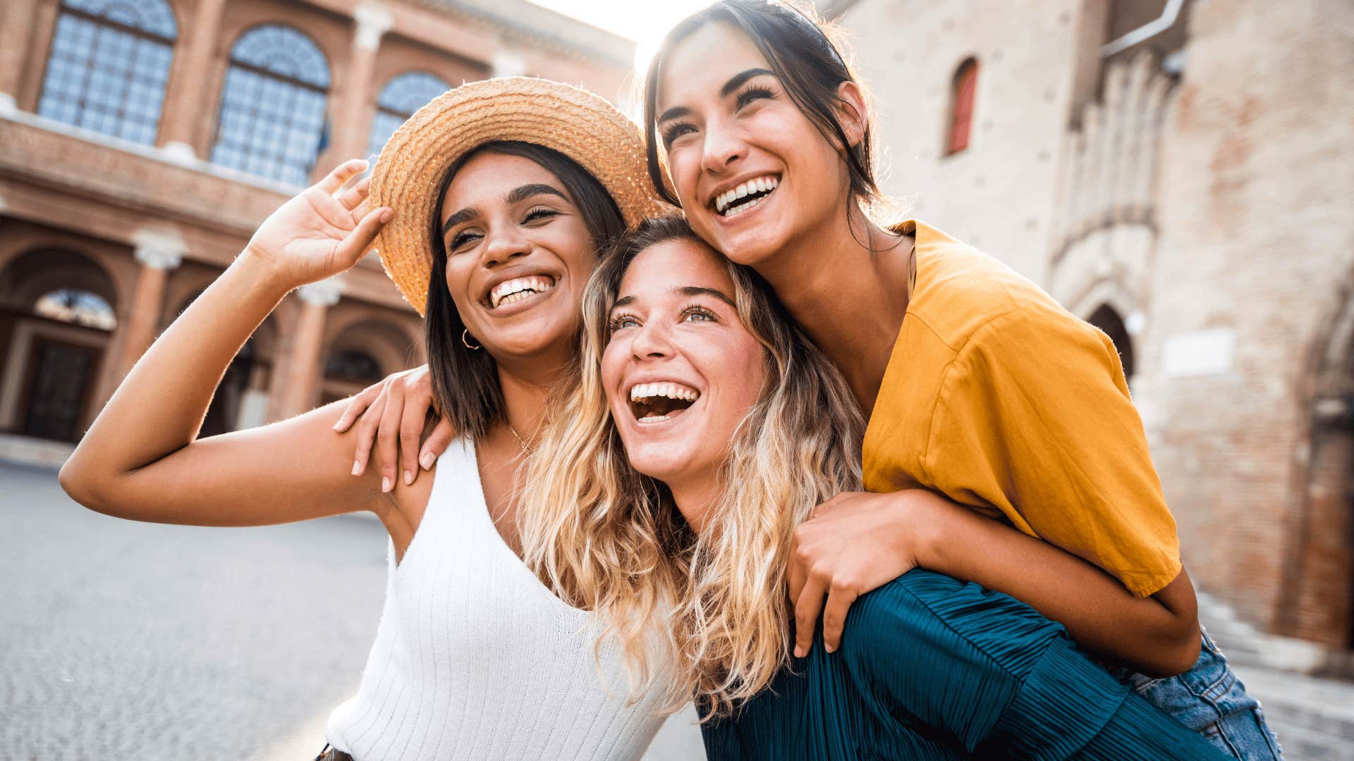 woman hanging out with friends thanks to gesture by memorable man