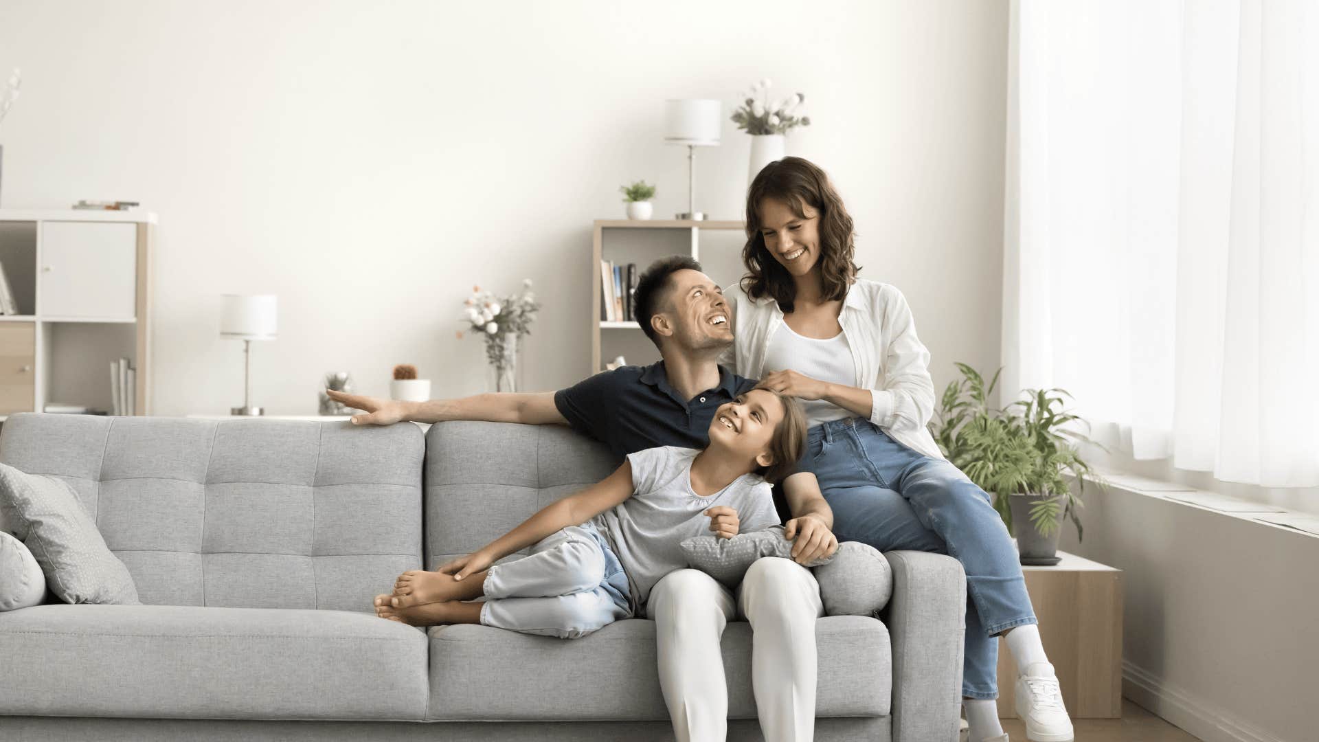 happy man with kid and woman he truly falls for