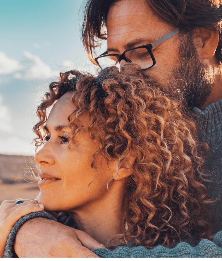 Irresistible Man shows affection to woman