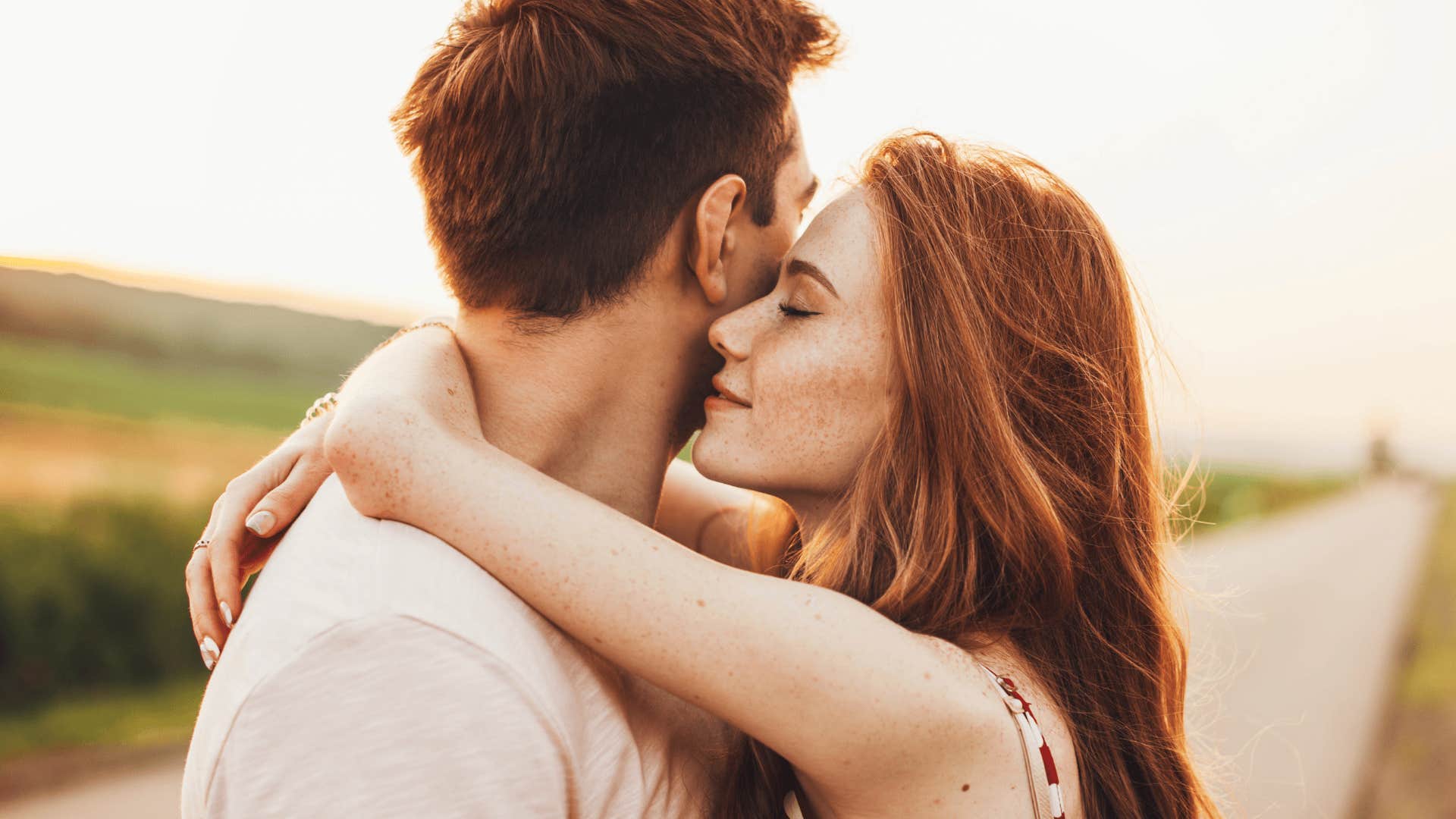 woman hugging truly impressive man