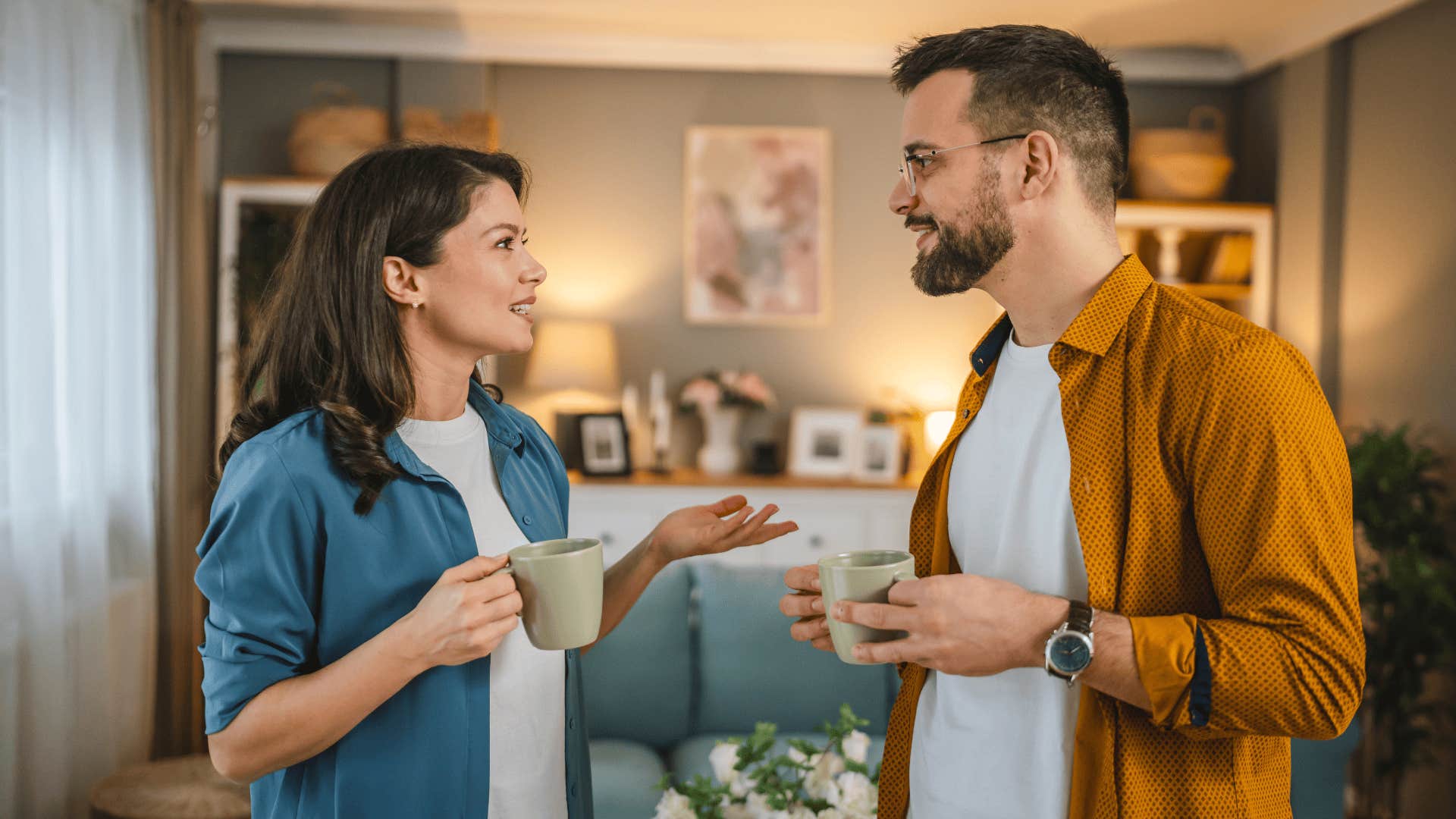truly impressive woman talking to man